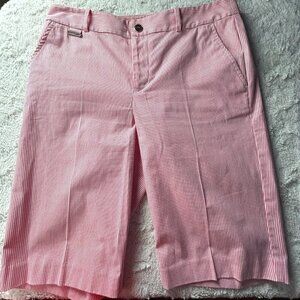 LRL Lauren Active Ralph Lauren Womens Striped Bermuda Shorts Size 4 Red/White